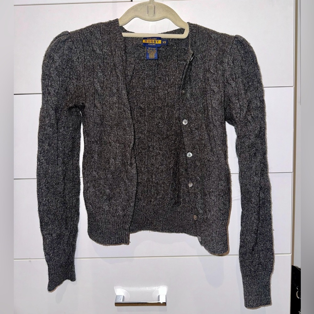 Rugby charcoal cardigan xs